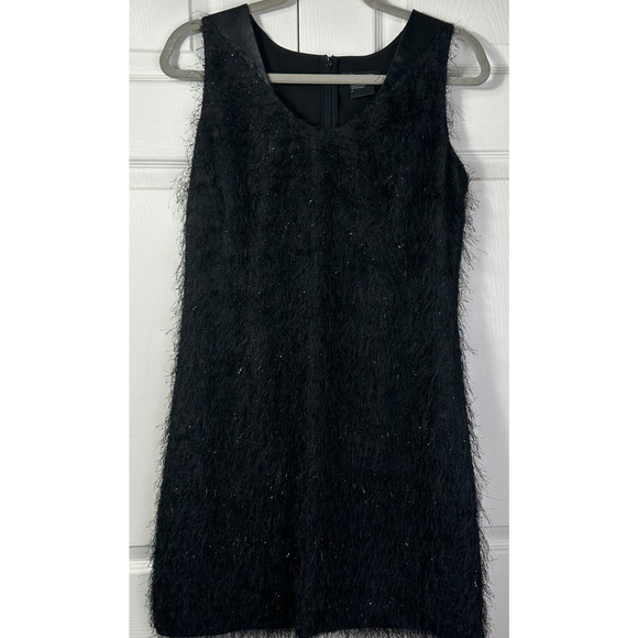Armani exchange Little Black Dress. Leather accents and sparkly Fringe. Unique! - Picture 2 of 16